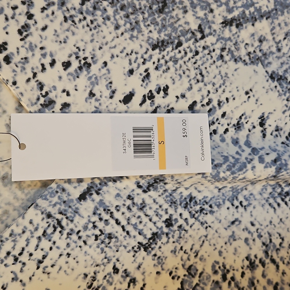 NWT, Calvin Klein Blue and White Top, Small - Picture 4 of 8